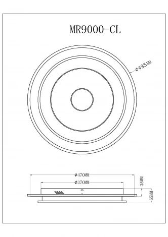 Потолочный светодиодный светильник круглый MyFar Button MR9000-CL (регулировка яркости, 220V, пульт управления, круглые)