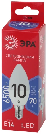 Лампочка светодиодная E14 10W ЭРА LED B35-10W-865-E14 R