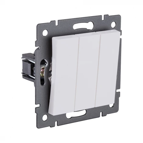 Выключатель 3-клавишный 10А/250В белый матовый Kollinger REA-S-012WM для Aspekt, Eleganz, Reflex