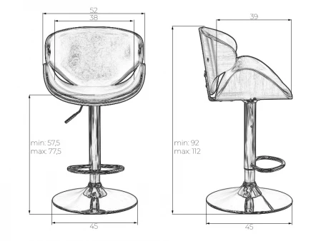 Набор 2 шт стул барный DOBRIN KARTER (коричневое дерево, кремовый)