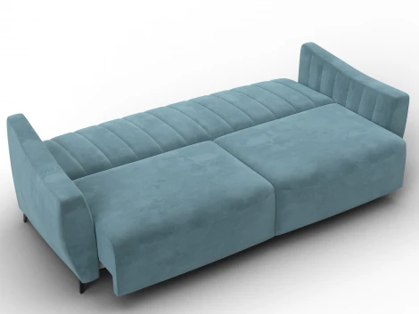 Диван-книжка Лига-095 НПБ (ДВП,ДСП,ЛДСП,Брус,Фанера,ЛДВП/Металл/Велюр/Бирюзовый) Лига Диванов 132532