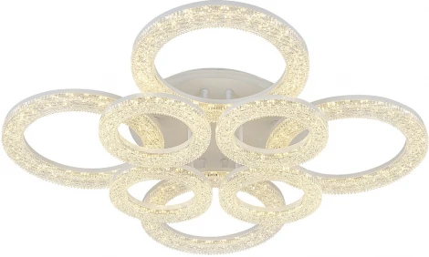 Потолочная люстра светодиодная Escada Alunit 10296/8LED BL 110Вт, с ПДУ, металл/акрил, белый/прозрачный (220V)