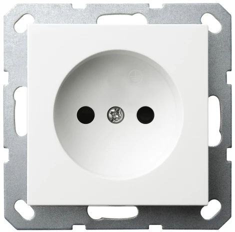 Розетка без заземления со шторками (белый глянцевый) Jasmart G-Classic G5503W