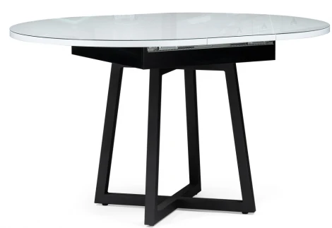Стеклянный стол Woodville Регна белый / черный 504219
