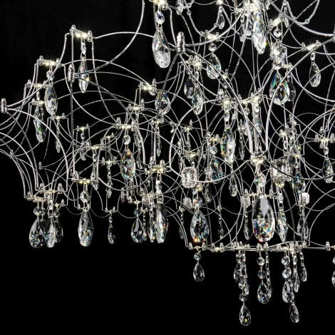 Подвесная люстра светодиодная хрустальная с пультом с регулировкой цветовой температуры Modelux MODELUX ML.7815.1050P CH