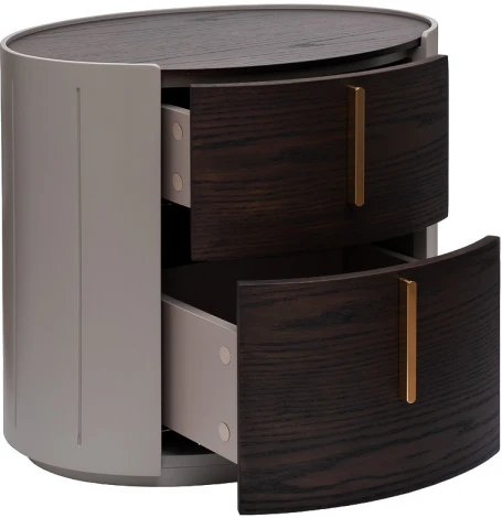 Тумбочка 2 ящика темный шпон 59*43*55см Garda Decor арт.77IP-30200
