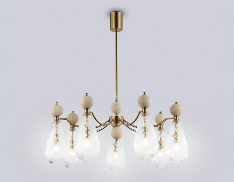 Потолочная люстра на штанге с травертином Ambrella Ceramo Modern LH53287