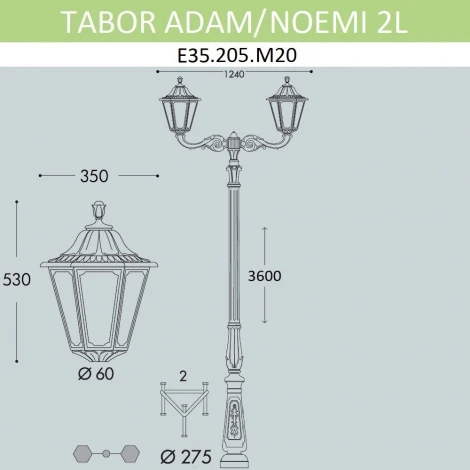 Наземный фонарь Fumagalli Noemi E35.205.M20.AXH27 (220V, IP55)