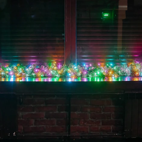 Гирлянда светодиодная, 10м. 100 светодиодов, голубой, желтый, зеленый, розовый свет Uniel ULD-S1000-100/DGA MULTI-2 IP20