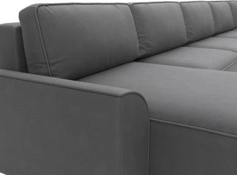 Диван п-образный Лига-048 НПБ МегаЛонг Лига Диванов (Замша) арт.128337