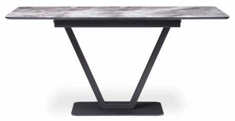 Стол на тумбе Woodville Бугун мрамор серый / черный 500005