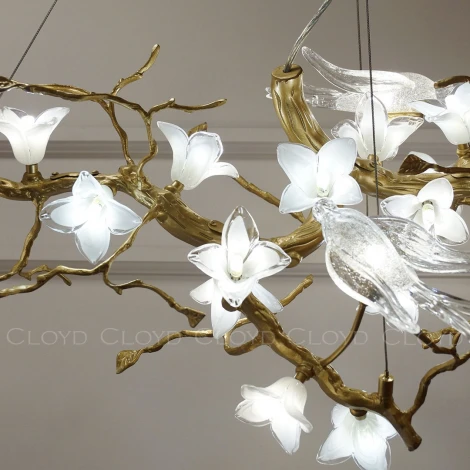 Подвесная люстра (цветы, птички) Cloyd Sirin 11107