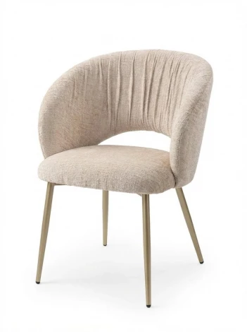 Стул МИДА (MIDA), цвет МОЛОЧНЫЙ SOLO-111, ткань / ШАМПАНЬ каркас, ®DISAUR M-City 64854