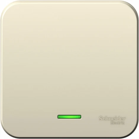 Выключатель накладной одноклавишный с подсветкой (молочный) Systeme Electric Blanca BLNVA101102