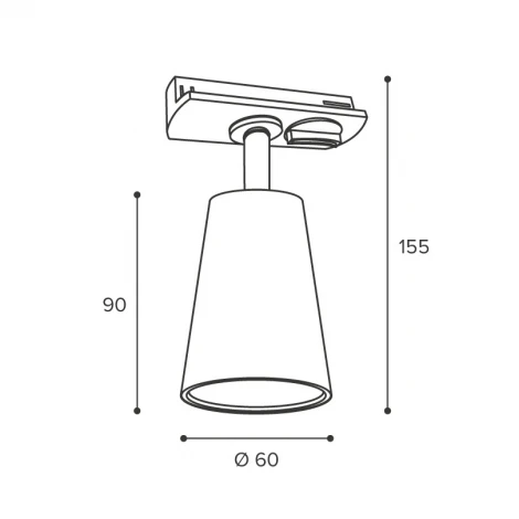 Трековый светильник однофазный Wolta WTL-GU10/11W под лампу GU10 белый CONO