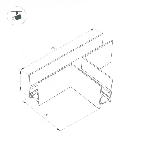Коннектор тройной MAG-ORIENT-CON-2652-T90 (BK) (Arlight, IP20 Металл) 036807