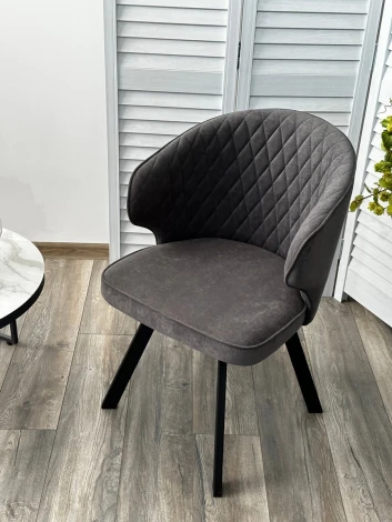 Стул SKAT 360 град. поворот. B28 Темно-серый, велюр / черный каркас, М-City