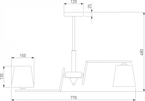 Потолочная люстра Wi-Fi на штанге Eurosvet Ozark 60149/8 латунь (220V, управление смартфоном, голосовое управление, умный дом - Minimir Home, Алиса, Маруся, Салют)