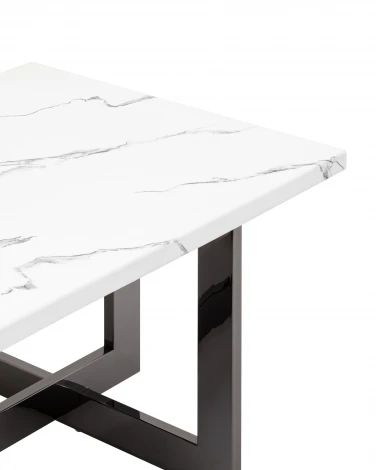 Журнальный столик Stool Group Нэйтан 122*61 белый мрамор сталь темный хром УТ000036329