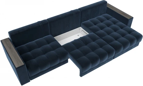 Диван угловой с декором Лига-049 НПБ Лонг Лига Диванов (Велюр) арт.128311