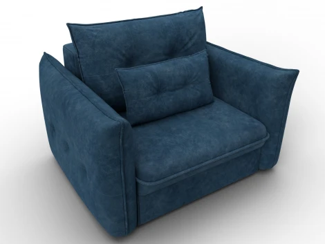 Кресло Лига-100 НПБ (ДСП,Фанера,Велюр/Синий) Лига Диванов 136991