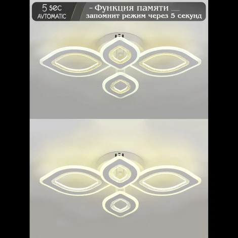 Потолочная люстра светодиодная Natali Kovaltseva Angel LED LAMPS 81197 с пультом ДУ, моб. приложением 160W, белый, LED