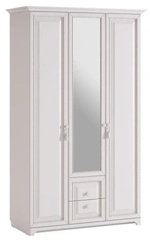 Белла Шкаф 3-створчатый Mebelson (ЛДСП,МДФ,ПВХ,Зеркало/Белый) арт.SMB-11.1651