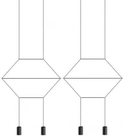 Подвесной светильник Via Wireflow Polyhedral 4 Lineal Pendant Light By ImperiumLoft Via01 (LED, 220V, на проводе)