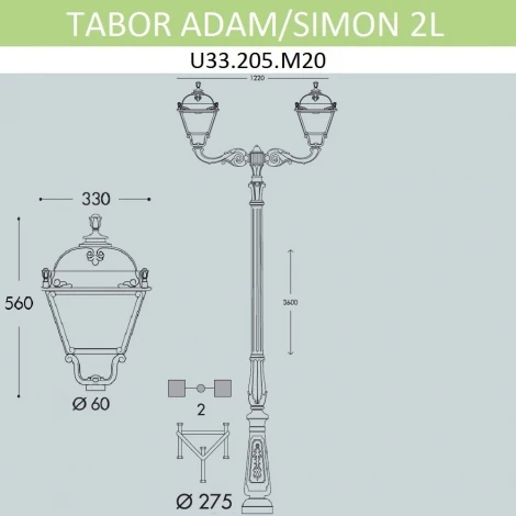 Наземный фонарь Fumagalli Simon U33.205.M20.AXH27 (220V, IP55)