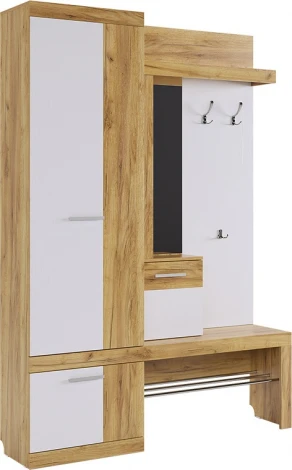 Прихожая Алекс, цвет дуб крафт золотой/белое дерево Mebelson (арт.PR-0028.2563)