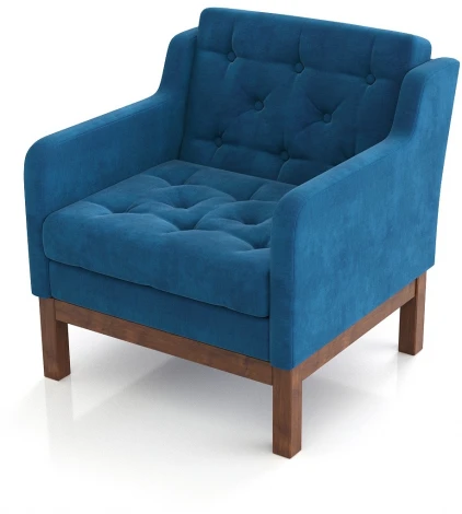 Кресло Arsko Айверс орех синий шенилл