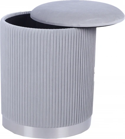 Пуф Шарлотта с ящиком серебро велюр серебристый Stool Group арт.УТ000039502