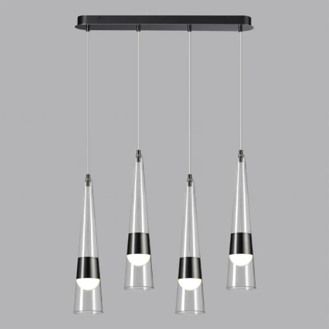 Подвесной светильник каскадный Odeon Light Lump 5044/42L глянц.темн.хром/прозрачный/металл/стекло LED 42W 3000K 4167Лм (220V, на проводе)