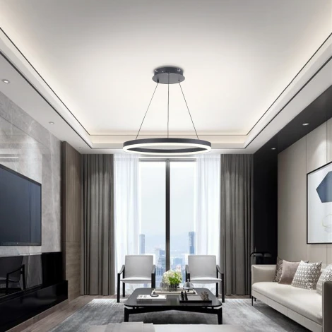 Подвесной светильник Natali Kovaltseva LED LAMPS 81295 (регулировка яркости, 220V, пульт управления, на тросе, кольцо)