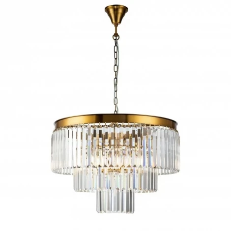 Подвесная люстра каскадная iLamp Triumph 7383/8P BR (220V, хрусталь, на цепи)