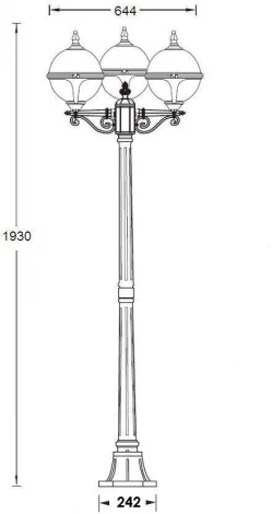 Наземный фонарь Oasis Light VENA 88408B Bl (220V, шар, IP44)
