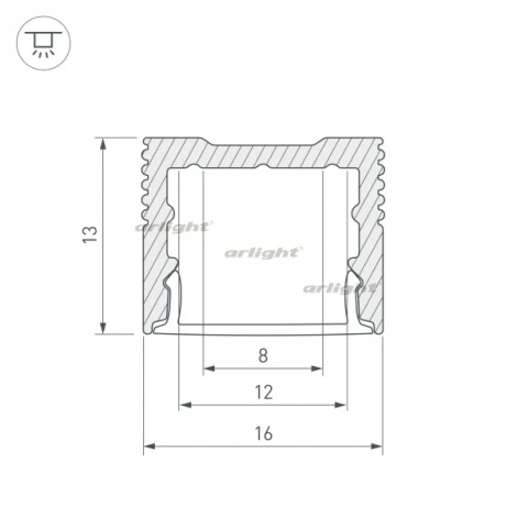 Профиль SL-SLIM-H13M-2000 ANOD (Алюминий) 023718 Arlight SL-SLIM