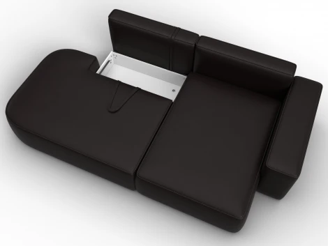 Диван угловой Лига-065 угол правый (ДСП/Пластик/Экокожа/Коричневый) Лига Диванов 129803