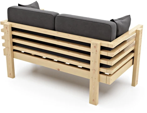 Диван Arsko Стоун Мини сосна серый велюр