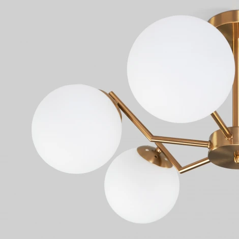 Умная потолочная люстра на штанге Eurosvet Frost 70154/6 латунь (220V, шарики)