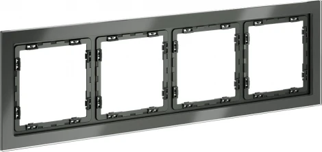 Рамка на 4 поста (титан, стекло) Voltum S70 VLS110406