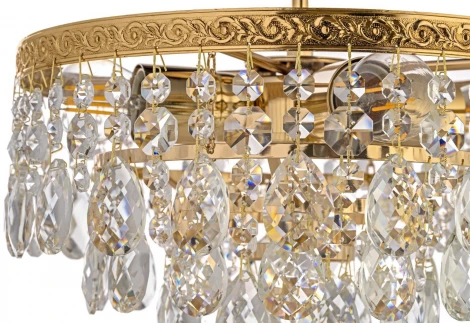 Потолочная люстра на штанге Arti Lampadari Castellana E 1.3.30.608 G (220V, хрусталь, круглые)