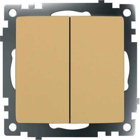 Выключатель двухклавишный (золото) Stekker Катрин 49216