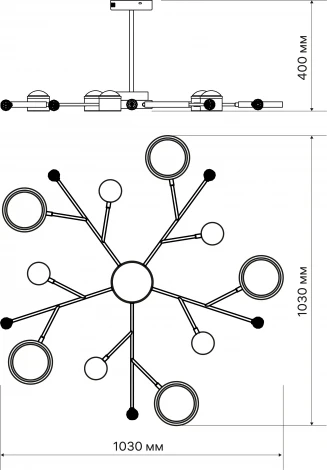 Потолочная люстра на штанге светодиодная Ritter Notte 51596 2