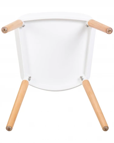 Стул обеденный THEO (ножки светлый бук, цвет белый (W-02))