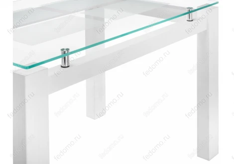 Стеклянный стол Woodville Бран белое дерево 462098