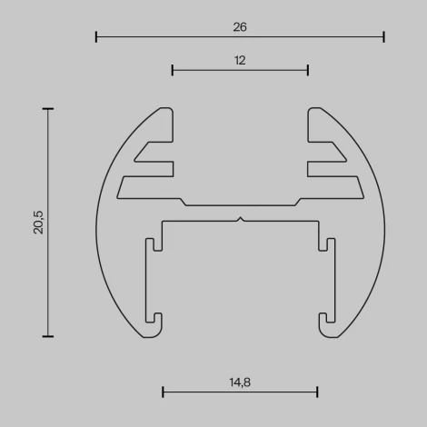 Шинопровод магнитный 2м подвесной круглый Basity, черный Maytoni Busbar trunkings Basity TRX172-R-112B (48V)