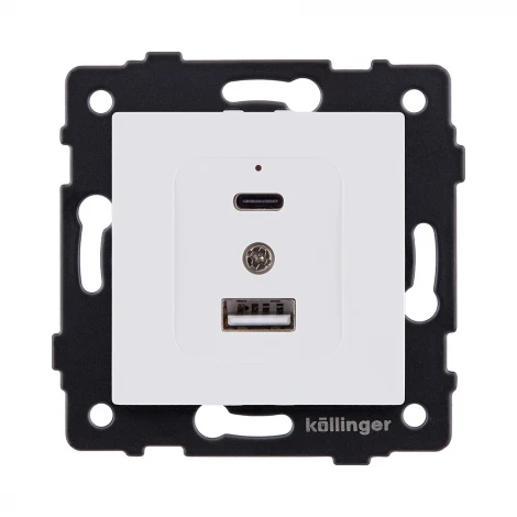 Розетка USB A+C 20W белый матовый Kollinger REA-037WM для Aspekt, Eleganz, Reflex