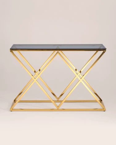 Консоль Stool Group ИНСИГНИЯ 115*30 золото стекло smoke УТ000001500
