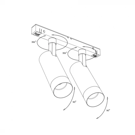 Трековый светильник магнитный 16V 48W RAUMBERG MGSPOT2X8 Bk 3000K (LED)